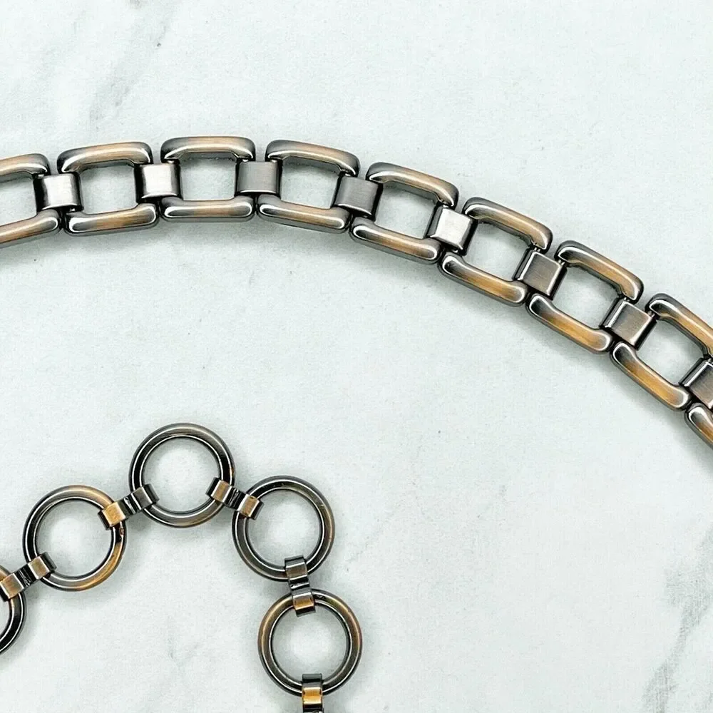 Womens Bronze Square Chain Link Belt ✨ S/M